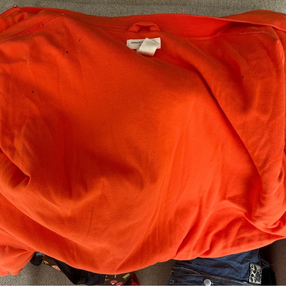 Jones New York Orange Bomber Jacket Zipper - Picture 12 of 14